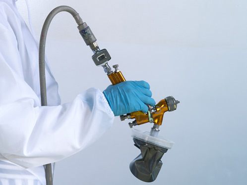 Change paint colours in seconds, using a quick-change connector.